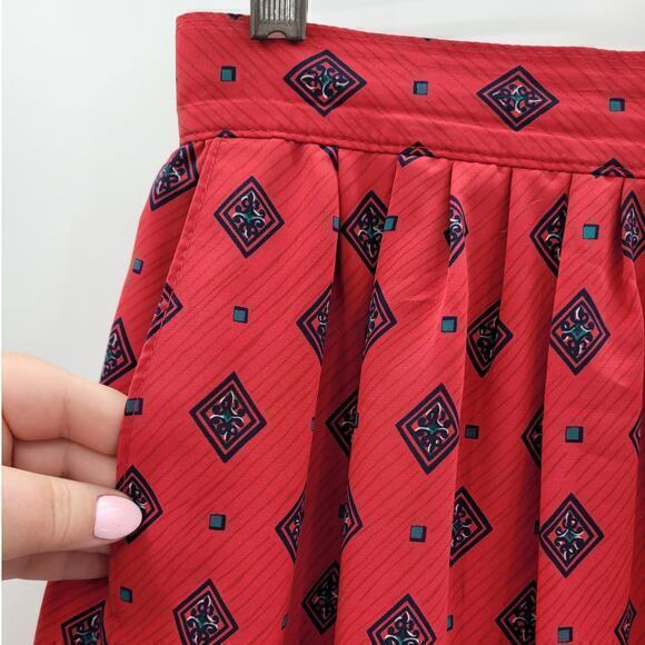 Country Sophisticate by Pendleton Vintage Red Geometric Midi Straight Skirt - Picture 6 of 10